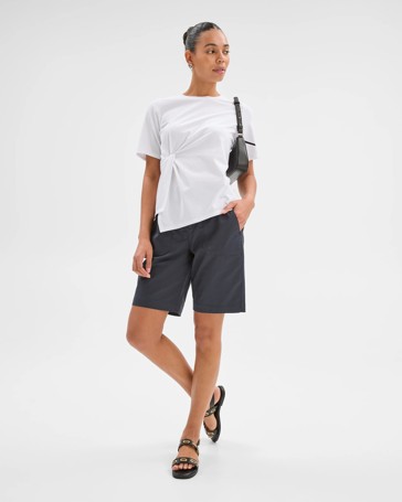 Ribbed Waist Shorts