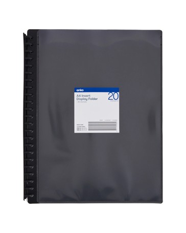 A4 Insert Display Folder, Black - Anko