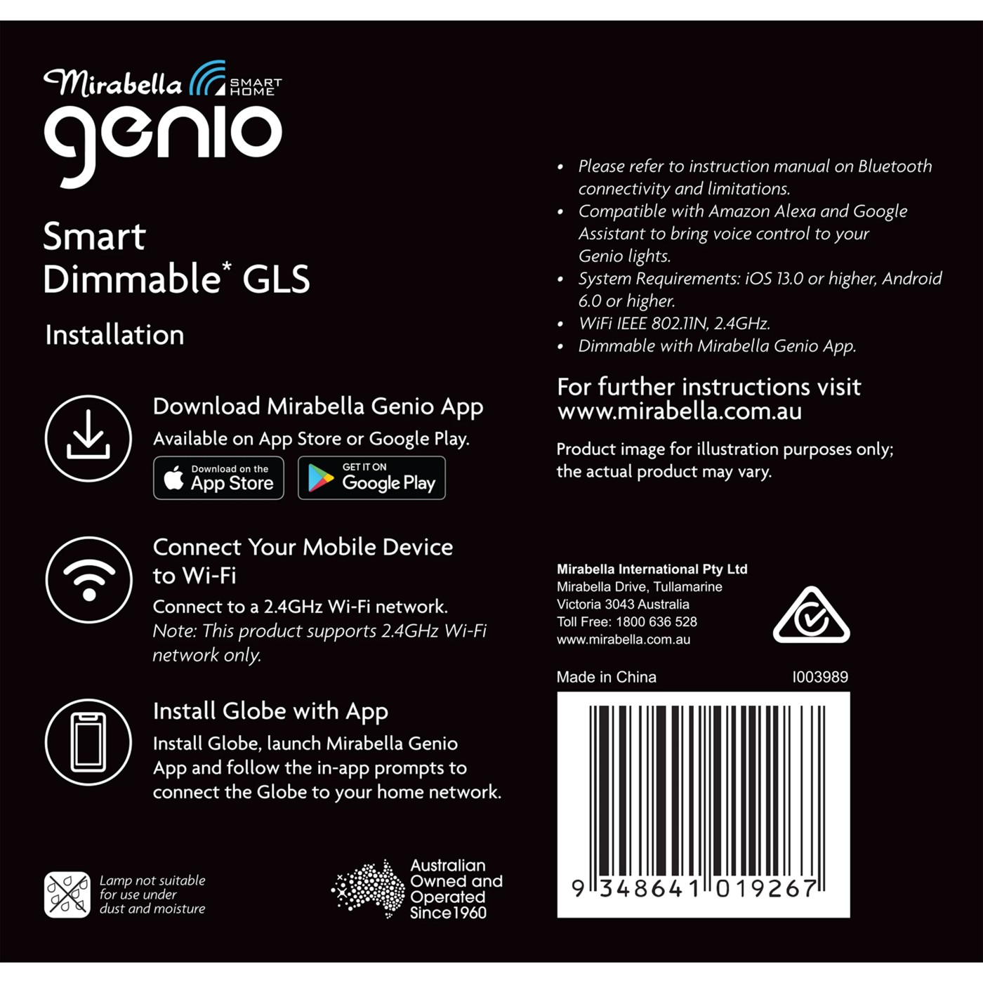 Mirabella Genio Wi-Fi Dimmable 9W LED GLS 6 of 6