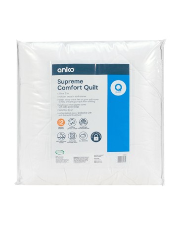 Medium Warmth Supreme Comfort Quilt, Queen Bed - Anko