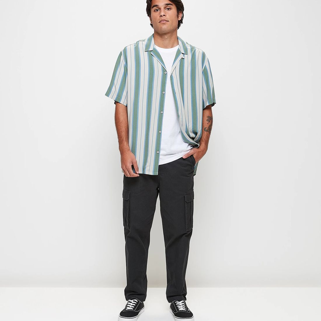 Commons Vertical Stripe Short Sleeve Shirt | Target Australia