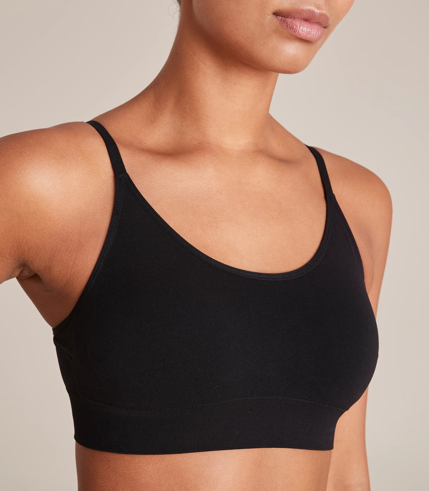 Cotton:On seamless button crop top bra in black