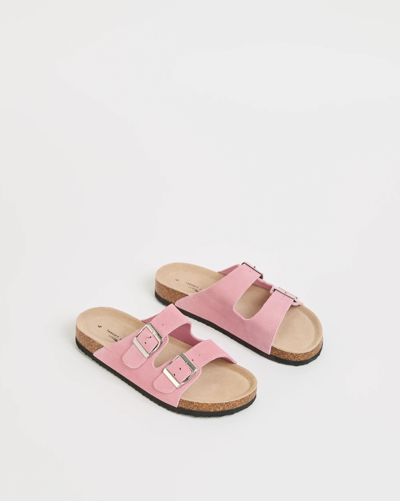 Suede Leather Buckle Moulded Cork Sandals 2 of 3