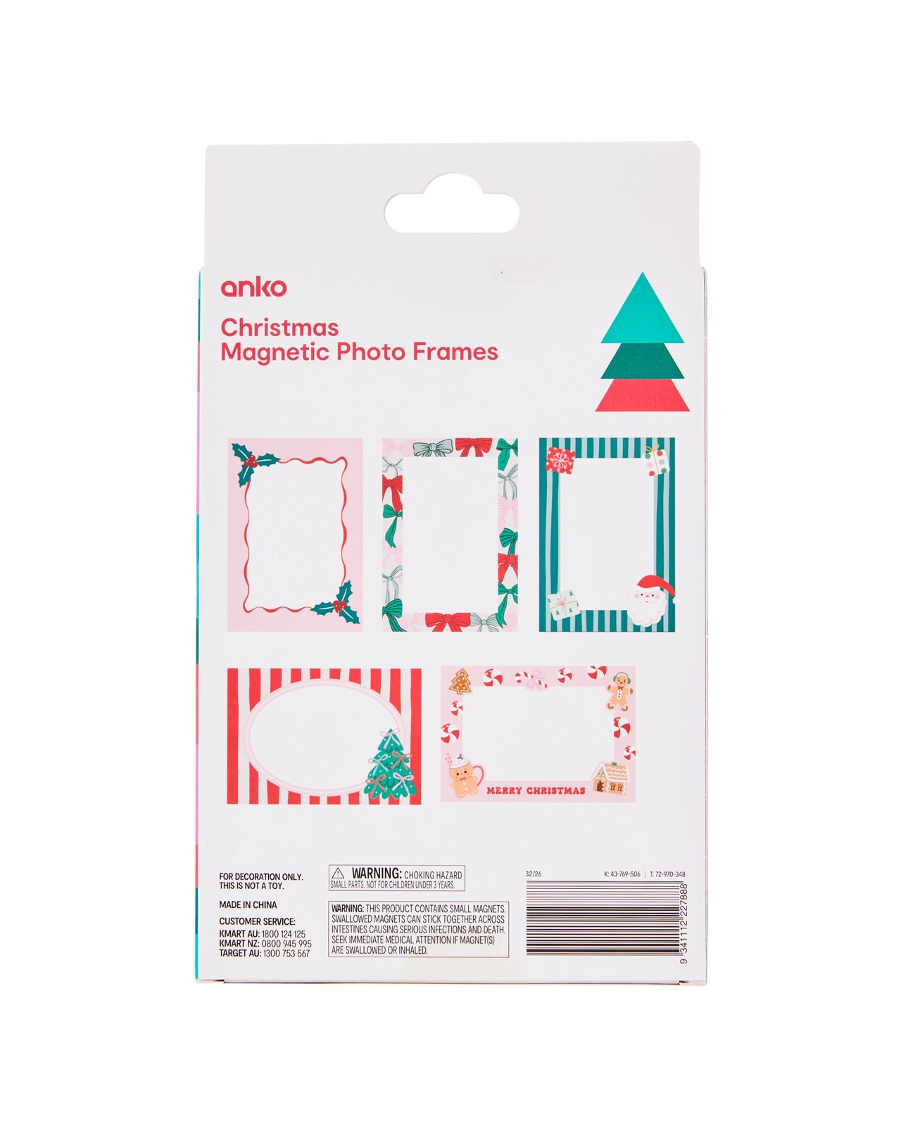 Anko 5 Pack Christmas Magnetic Photo Frames 3 of 3