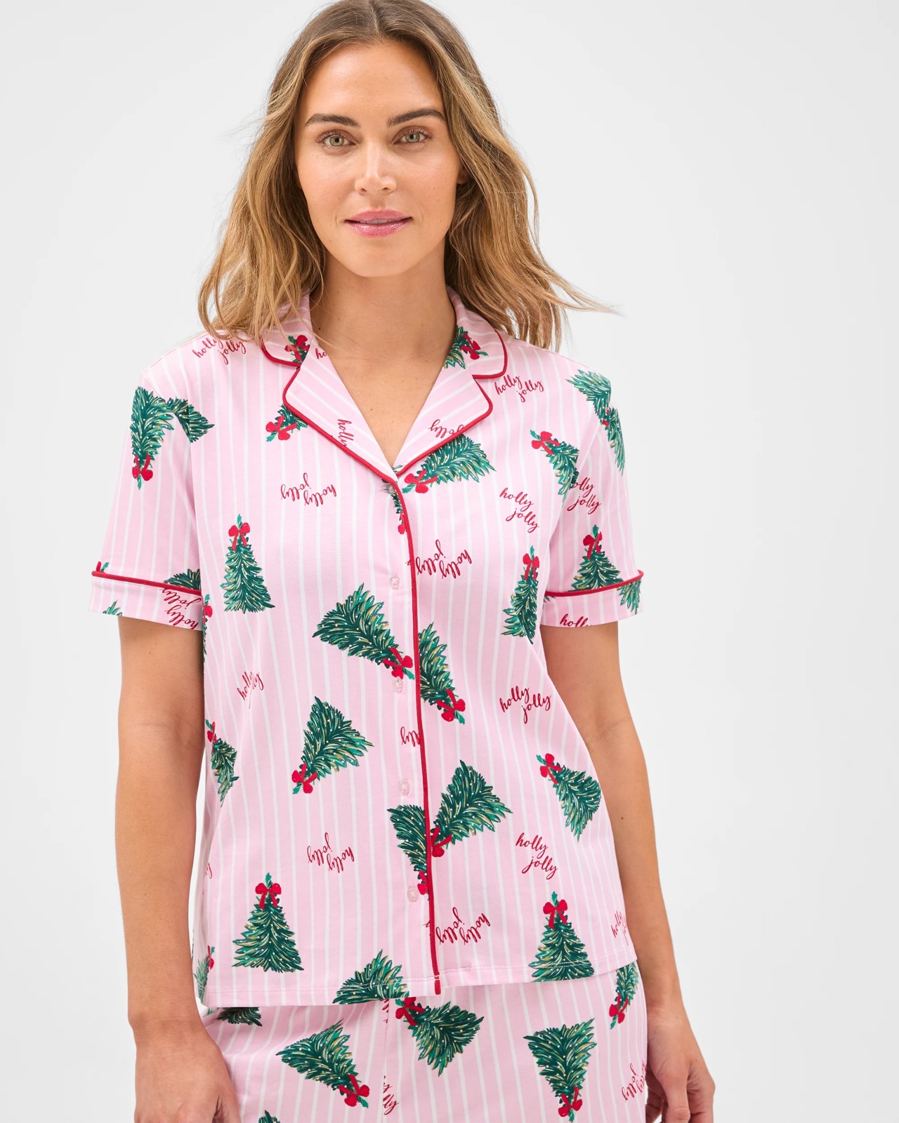 Australian Cotton Christmas Holly Jolly Short Pyjama Set 4 of 5