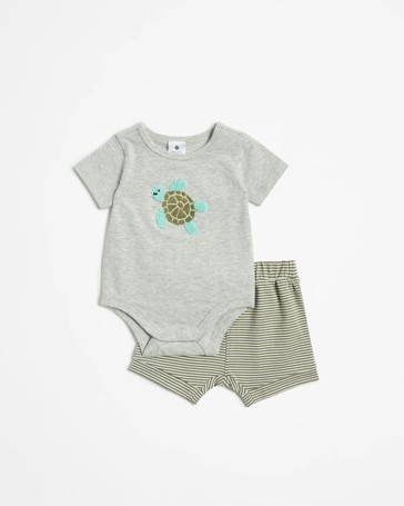 Baby Organic Cotton Bodysuit & Shorts Set