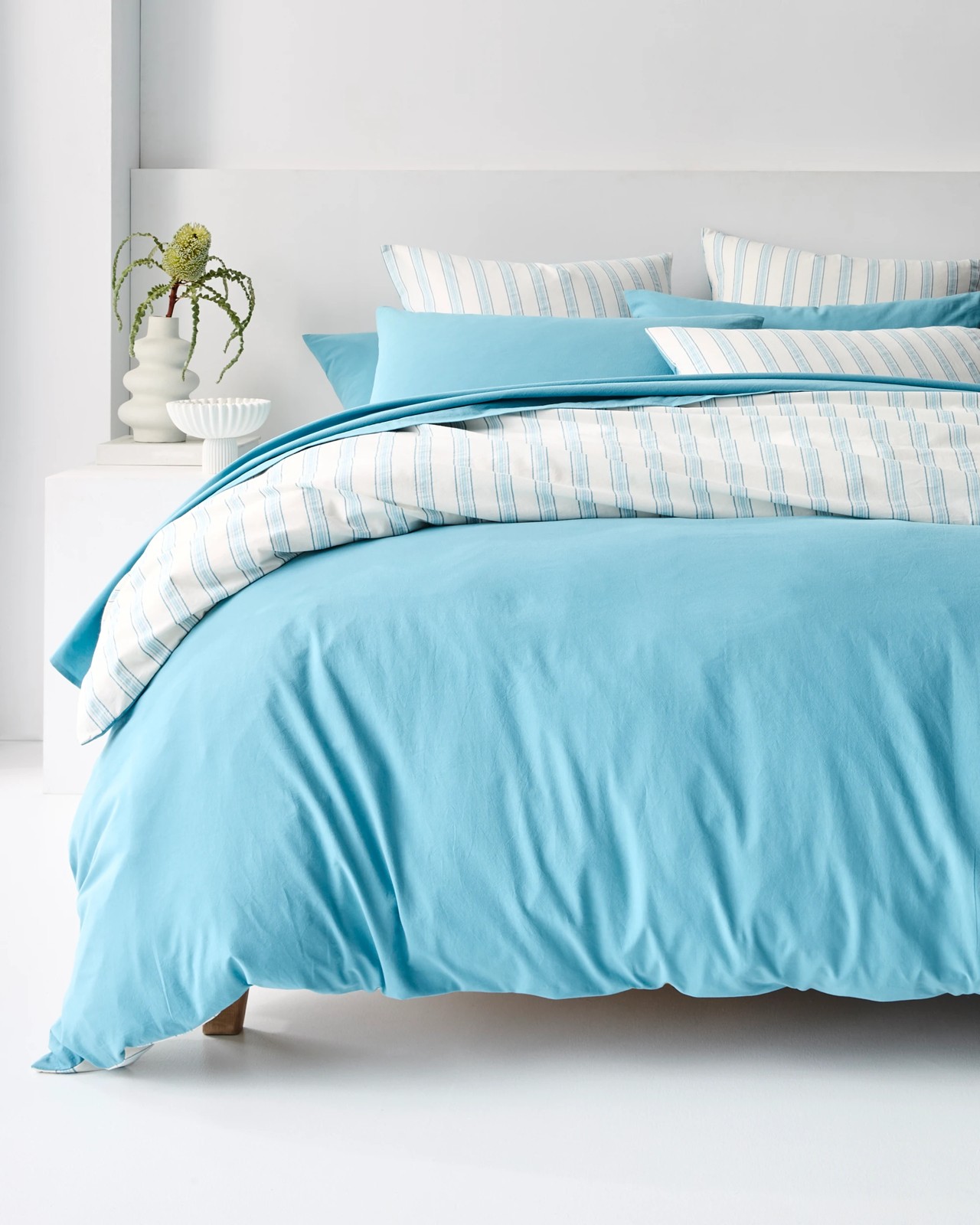 Arlo Cotton Stonewash Quilt Cover Set - Adriatic Blue 2 of 5