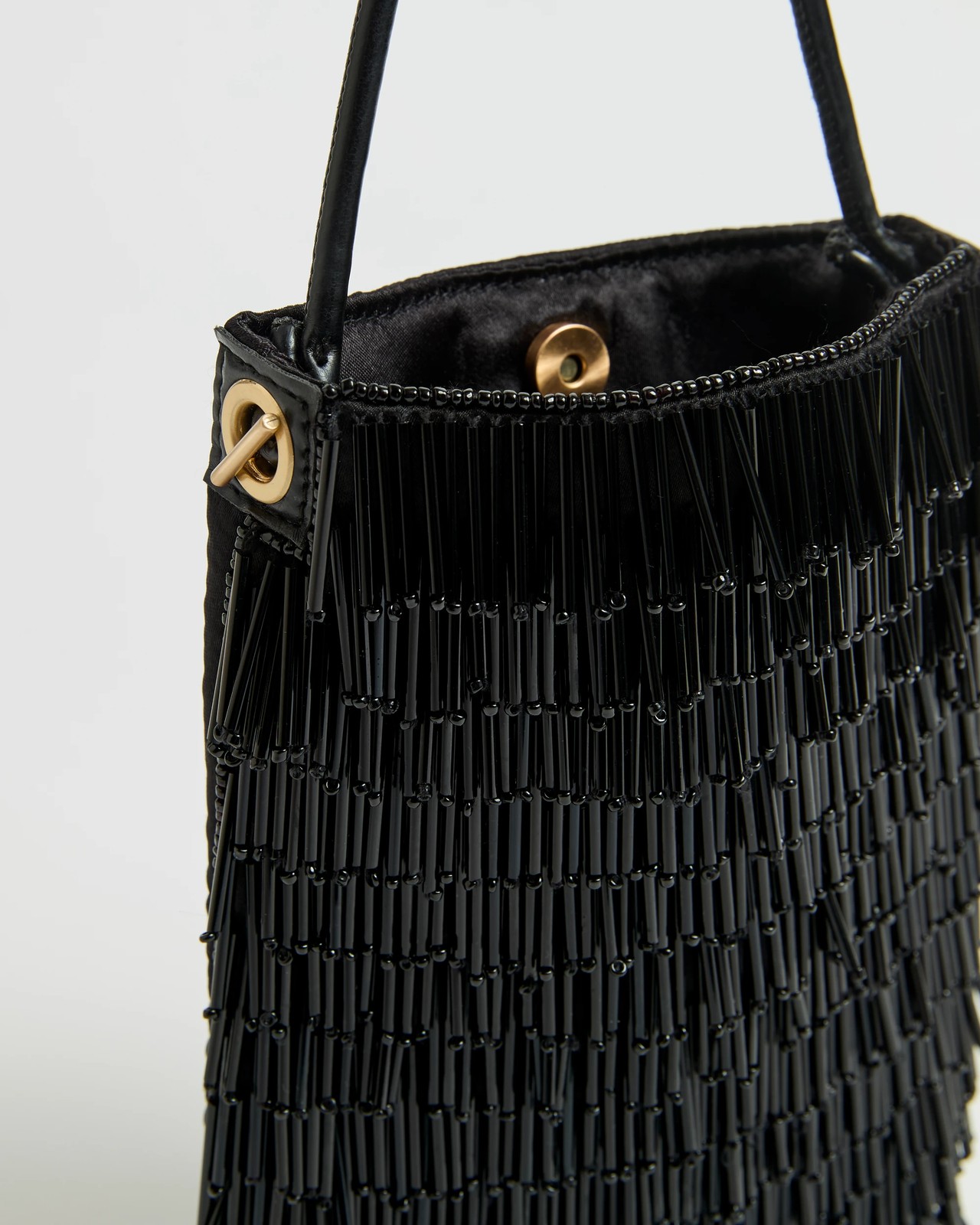 Beaded Fringe Crossbody Bag - Black 2 of 2