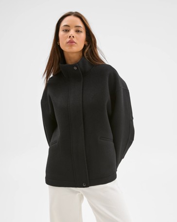 Lily Loves High Neck Double Faced Bomber Jacket