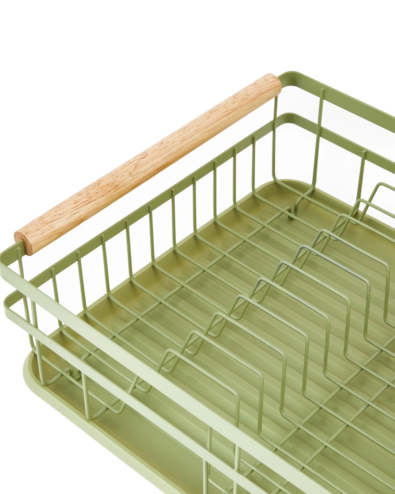 Anko Green Wooden Handle Dish Rack 4 of 6