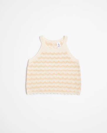 Australian Cotton Blend Crochet Knit Tank