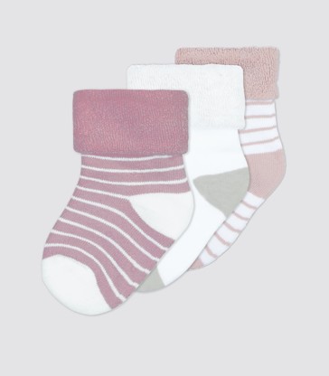 Target Baby Organic Cotton Terry Turn Top socks 3Pk - Pinks