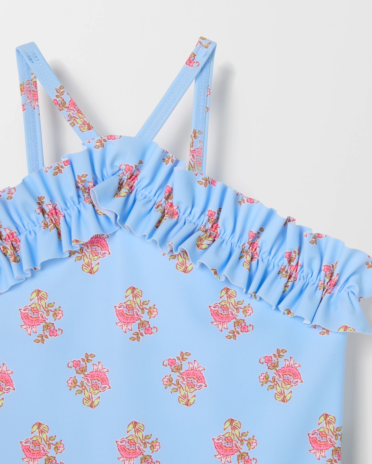 Halter Neck Ruffle One Piece Swimsuit 2 of 3