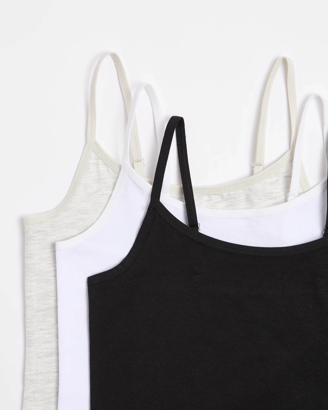 Girls Maxx Singlets 3 Pack - Black/White/Grey | Target Australia