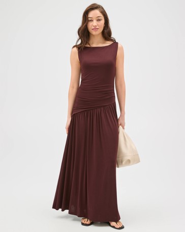 Lily Loves Fitted Drape Maxi Dress