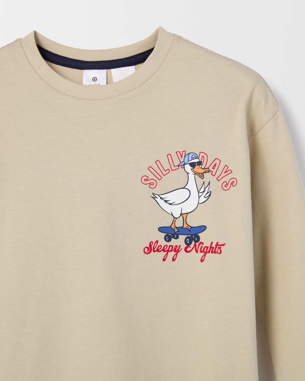 Australian Cotton Younger Boys Oversized Lounge Knit Pyjama Set - Goose 2 of 4