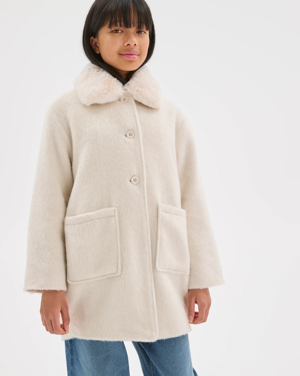 Longline Faux Fur Collar Coat 2 of 6
