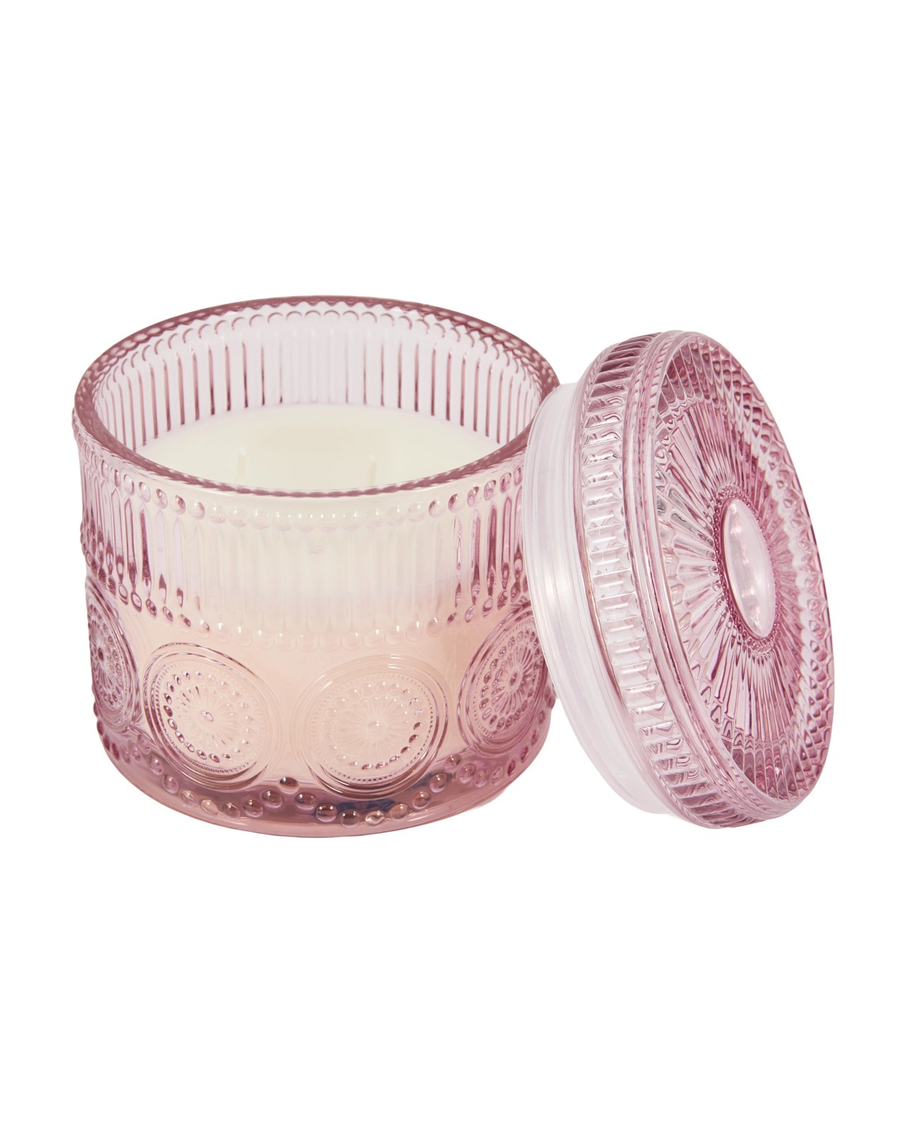 Anko Pink Embossed Glass Candle 4 of 5