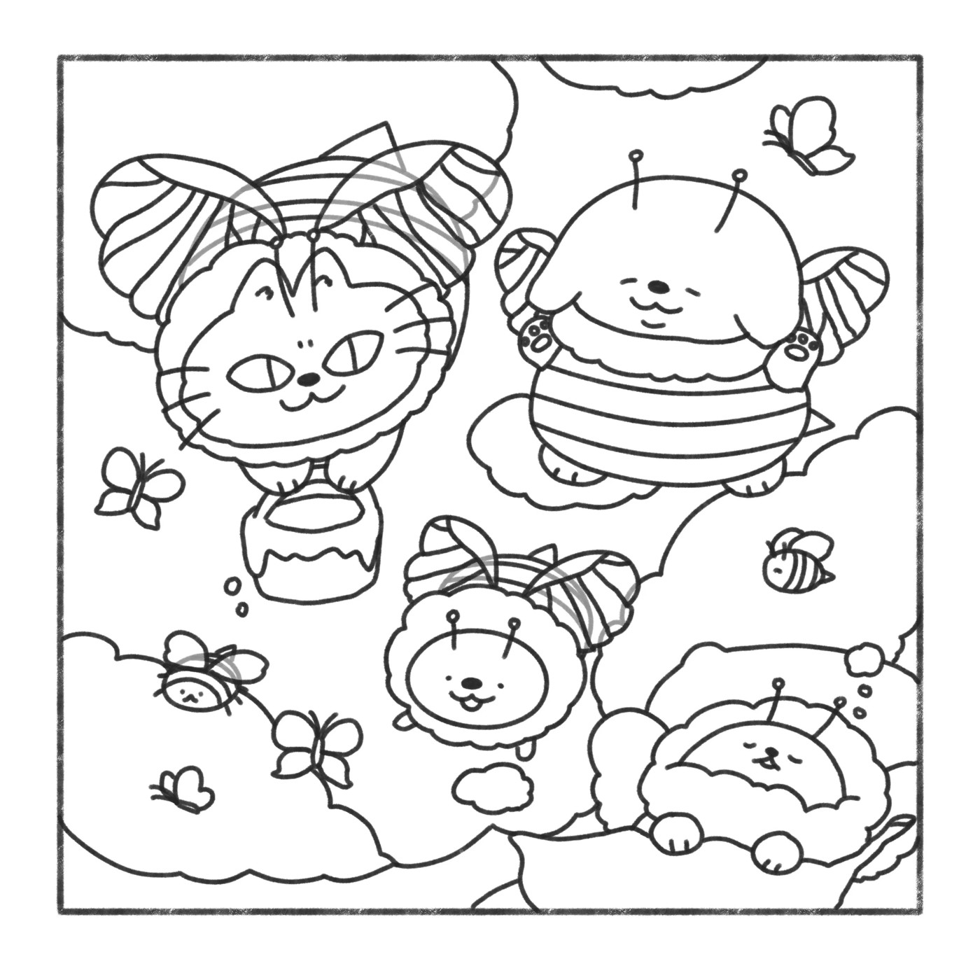 Cosy Cats 'n' Dogs: Cute and Relaxing Colouring Book by Cherry Lam - Book 4 of 4