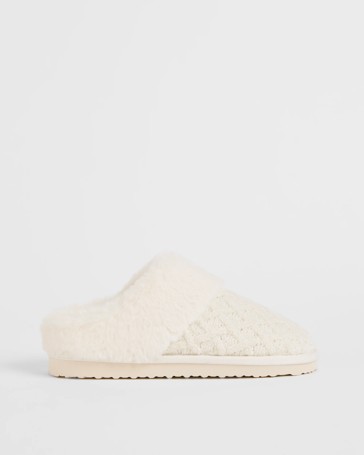 Womens Knitted Slipper Scuffs