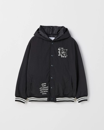 Long Sleeve Hooded Varsity Jacket