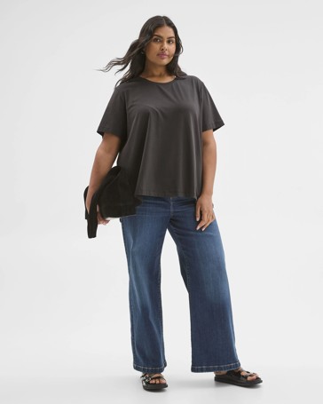 Plus Size Australian Cotton Blend Knit/Woven Top