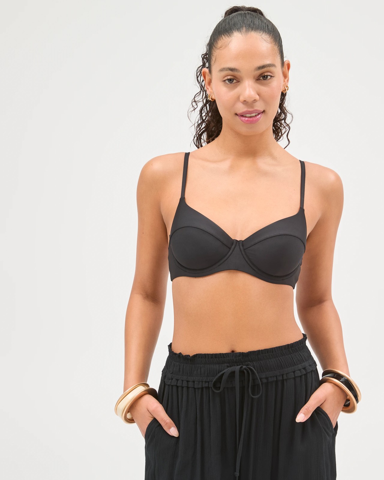 Underwire Swim Bikini Top - Black 4 of 6