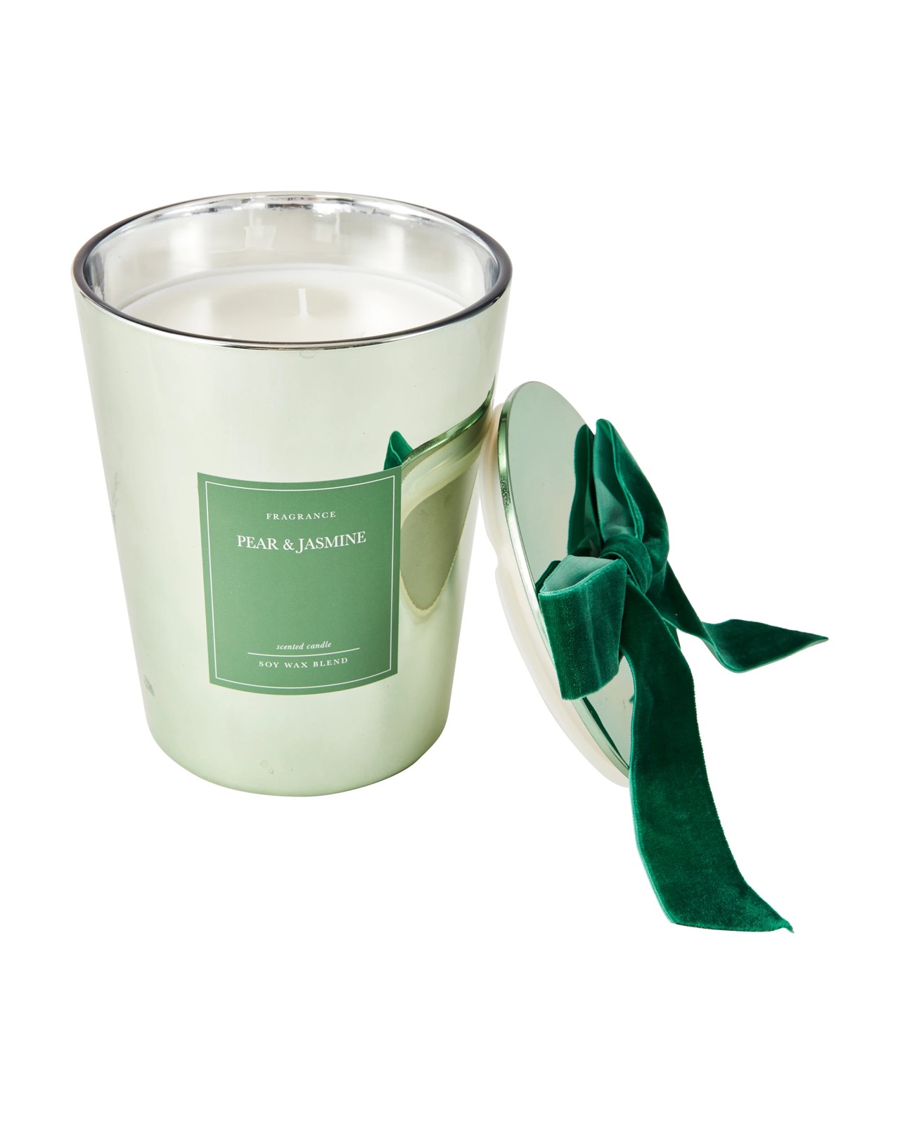 Anko Christmas XL Green Metallic Glass Candle 3 of 6