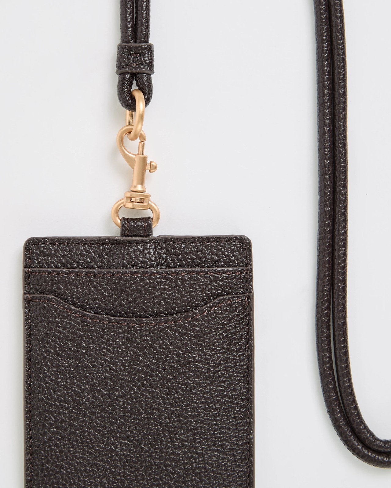 Pebble Card Holder with Lanyard Strap - Chocolate 2 of 2