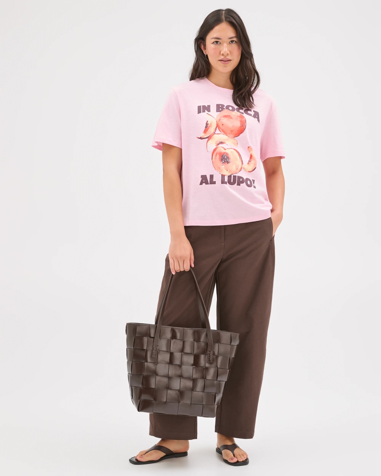 Australian Cotton Step Hem Boxy Crop T-Shirt - Bocca Pink 2 of 5