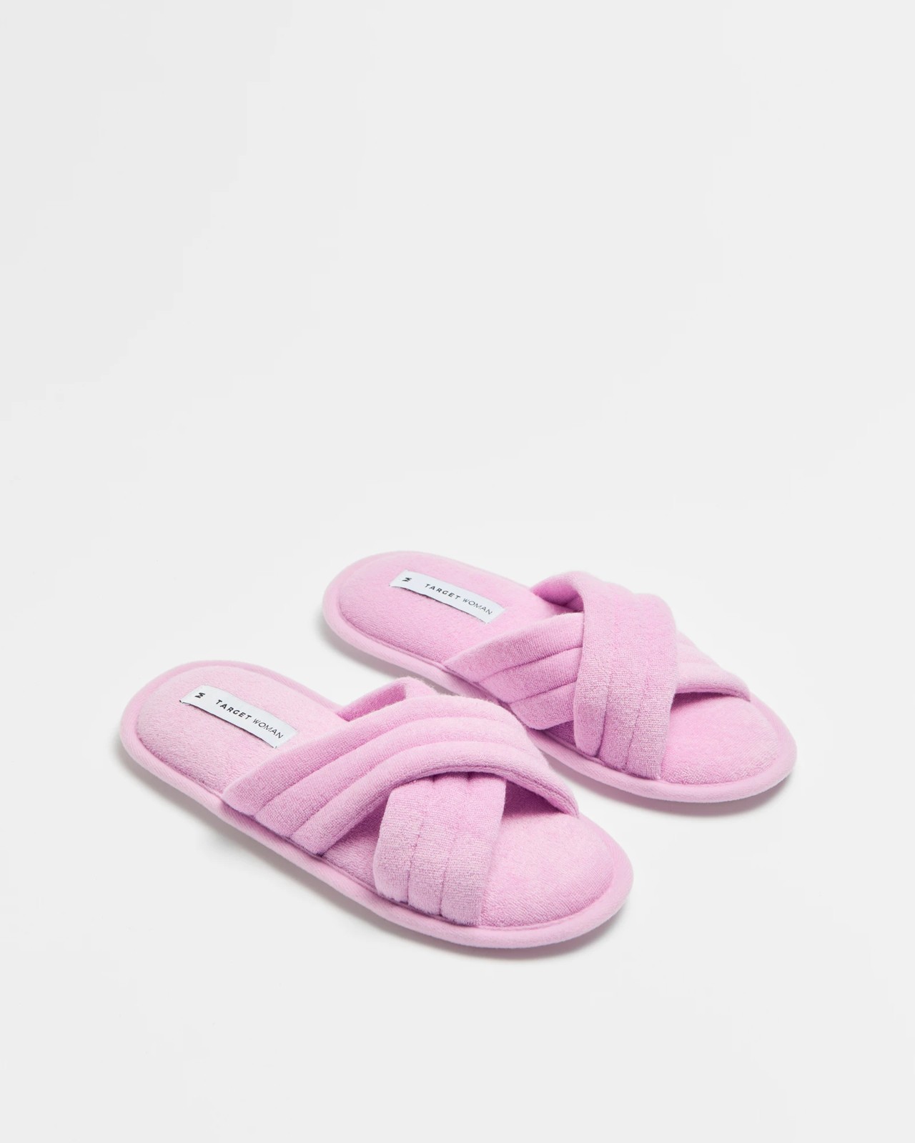 Womens Cross Over Padded Strap Slipper Scuff 2 of 3