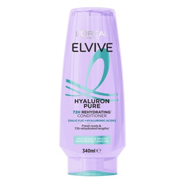 L'Oreal Paris Elvive Hyaluron Pure Conditioner 340ml - Salicylic Acid & Hyaluronic Acid