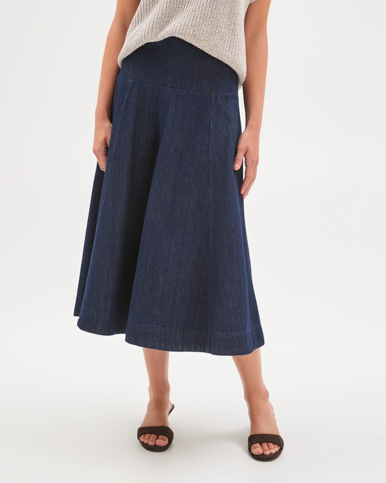Petites Drop Waist Denim Maxi Skirt 5 of 5