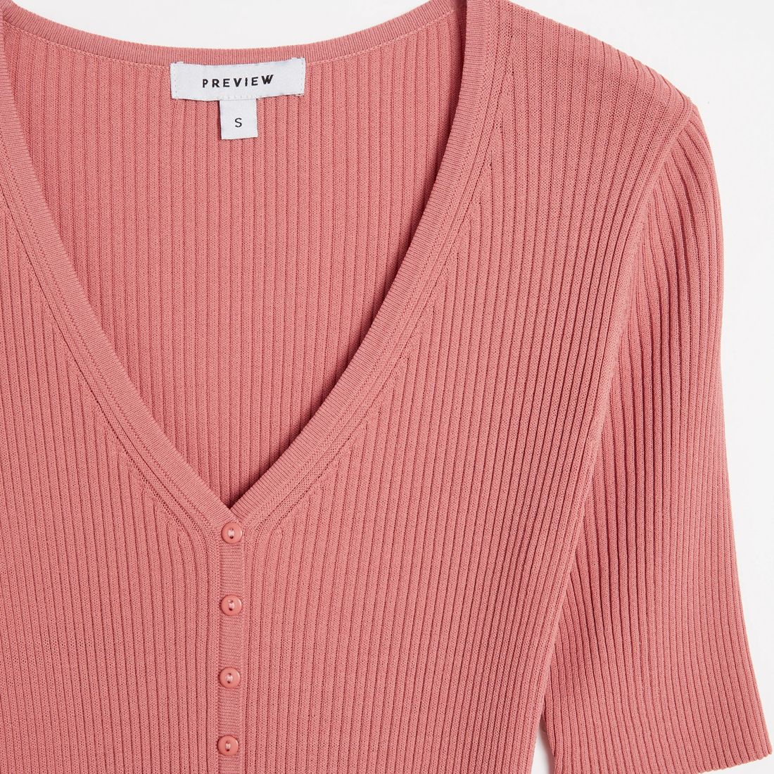 V-Neck Henley Top - Preview - Rosewood | Target Australia