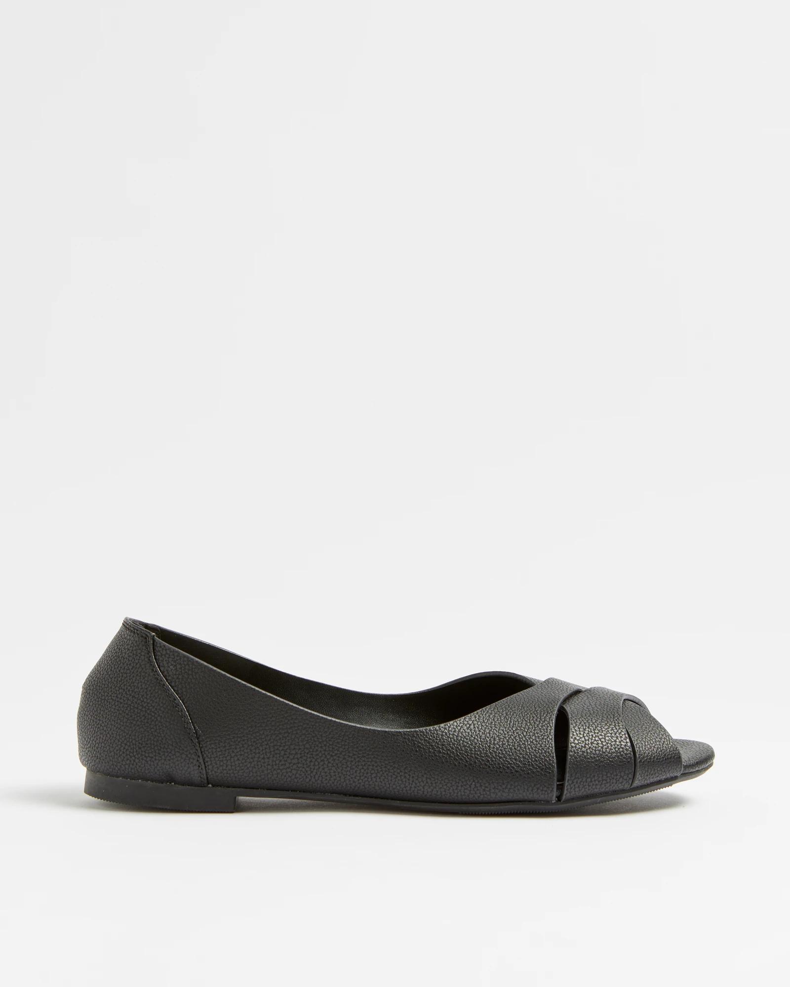 Peep toe cheap ballet flats