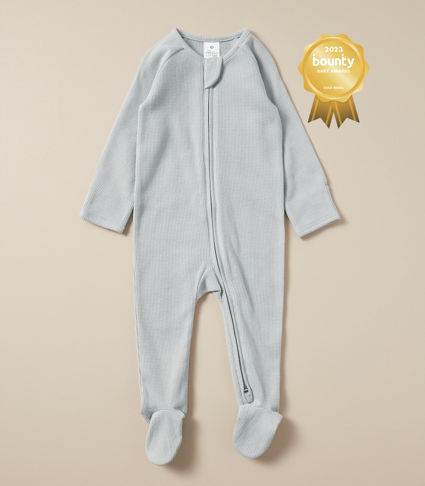 Baby Organic Cotton Waffle Zip Coverall 2 of 6