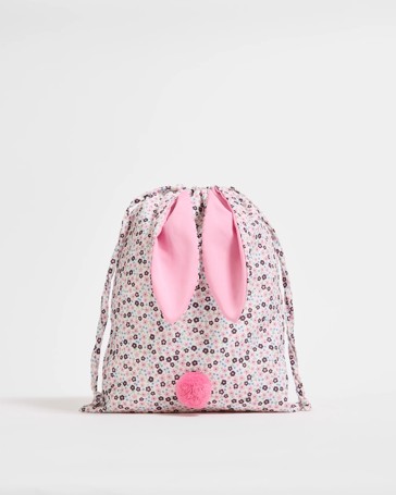 Kids Floral Bunny Ears Drawstring Bag