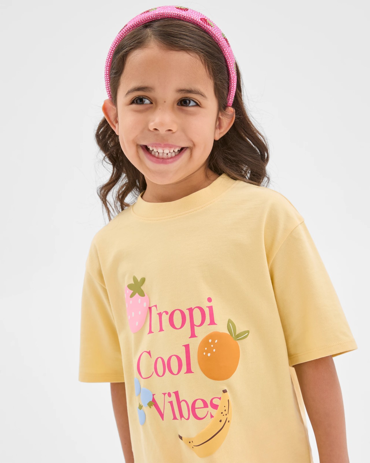 Australian Cotton Blend T-Shirt and Bike Shorts Set - Yellow Fruit 2 of 5