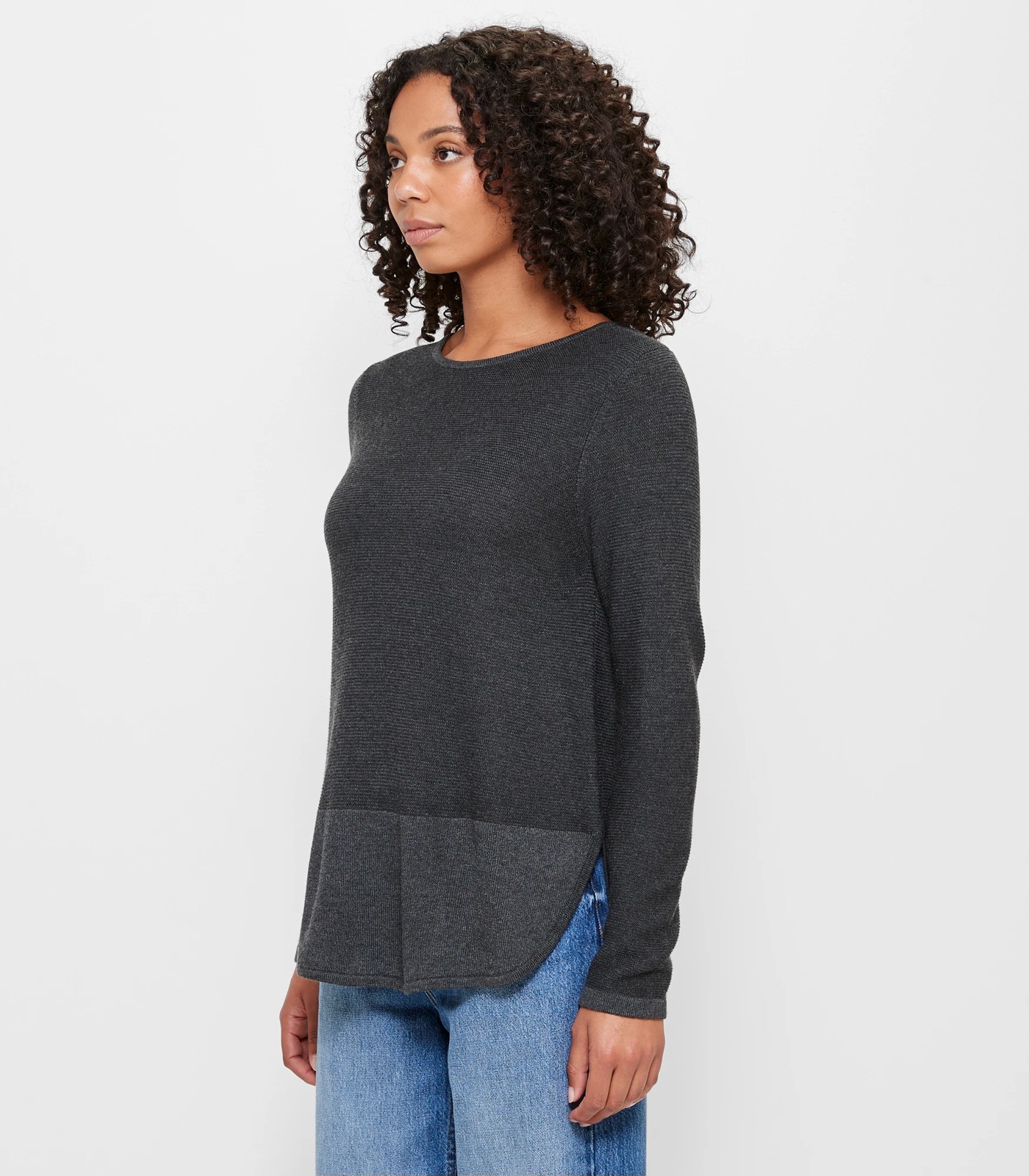 Stitch Curve Hem Jumper | Target Australia