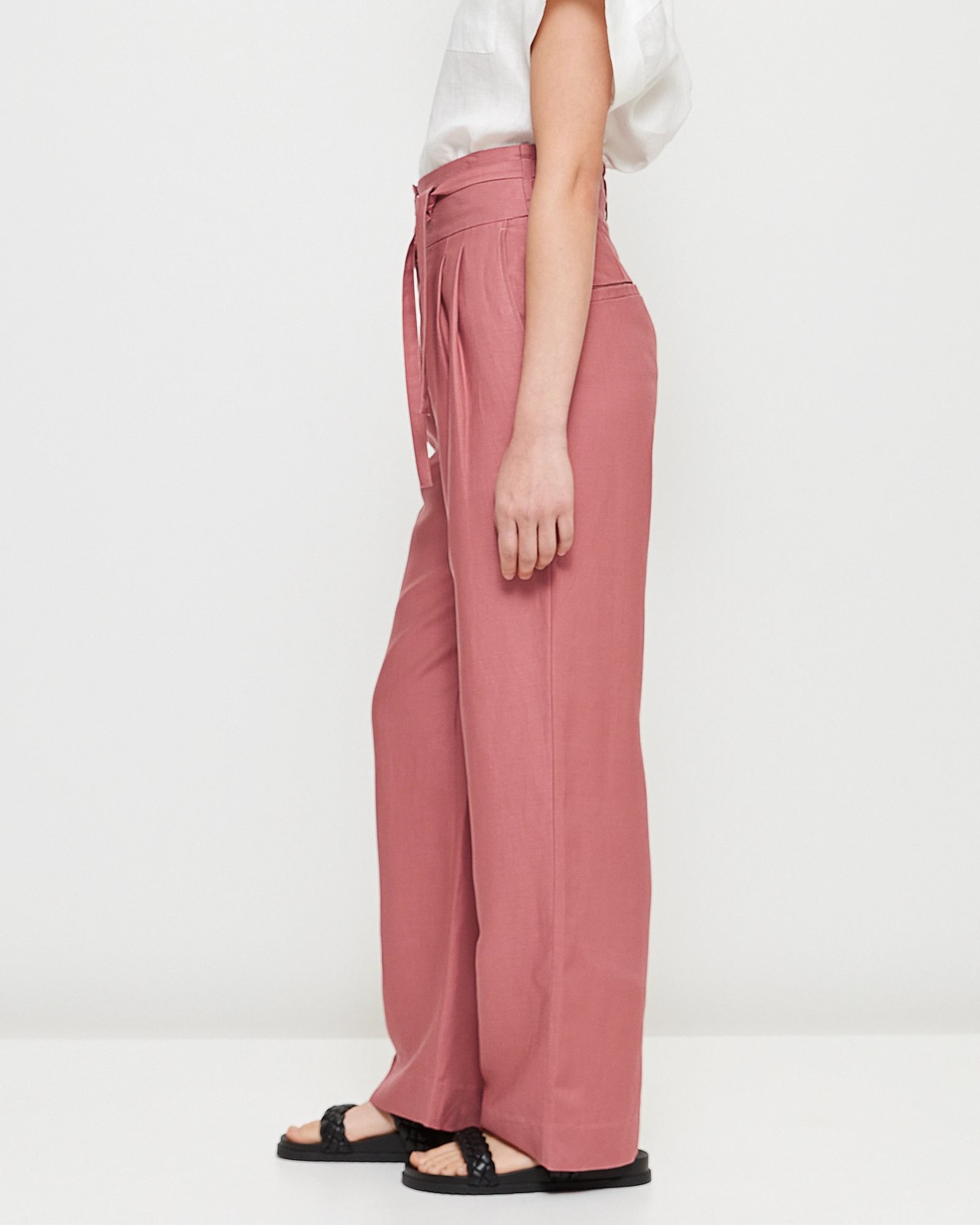 Petite Tailored Double Pleat Wide Leg Pants