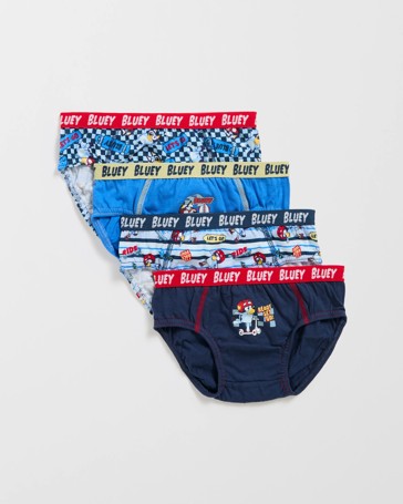 Licensed Bluey Australian Cotton 4 Pack Younger Boys Briefs