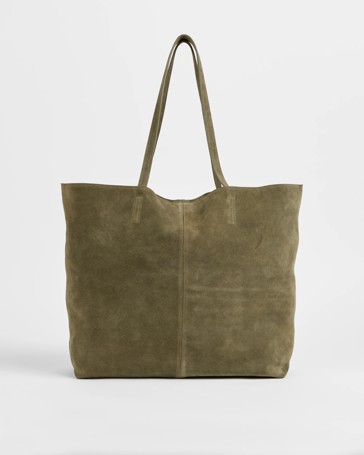 Premium Suede Leather Essential Tote Bag