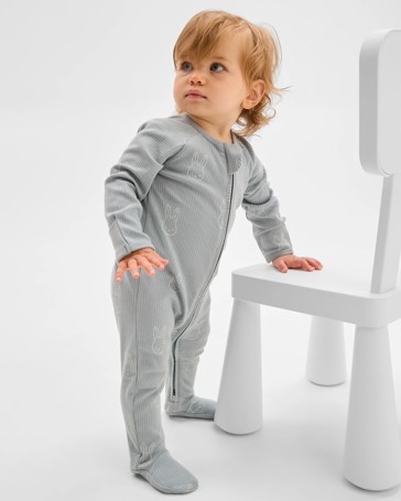 Baby Organic Cotton Print Zip Coverall
