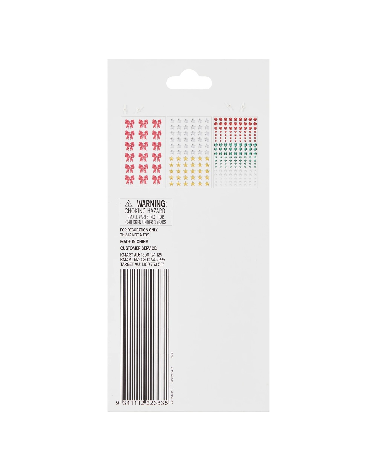 Anko 3 Pack Christmas Craft Gem Stickers 3 of 3