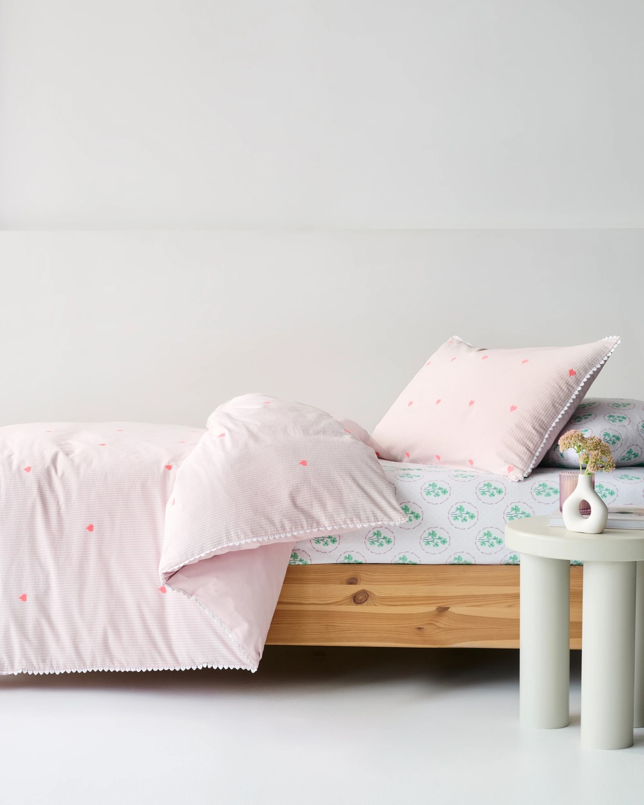 Brooke Embroidered Hearts Cotton Quilt Cover Set 2 of 6