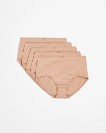 5 Pack Cotton/Elastane Full Briefs