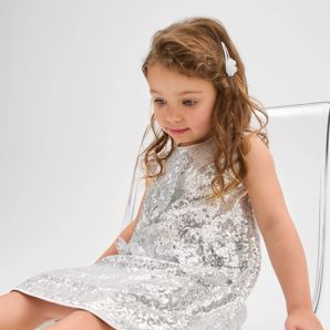 Sequin Velour Bow Occasion Dress thumbnail 2