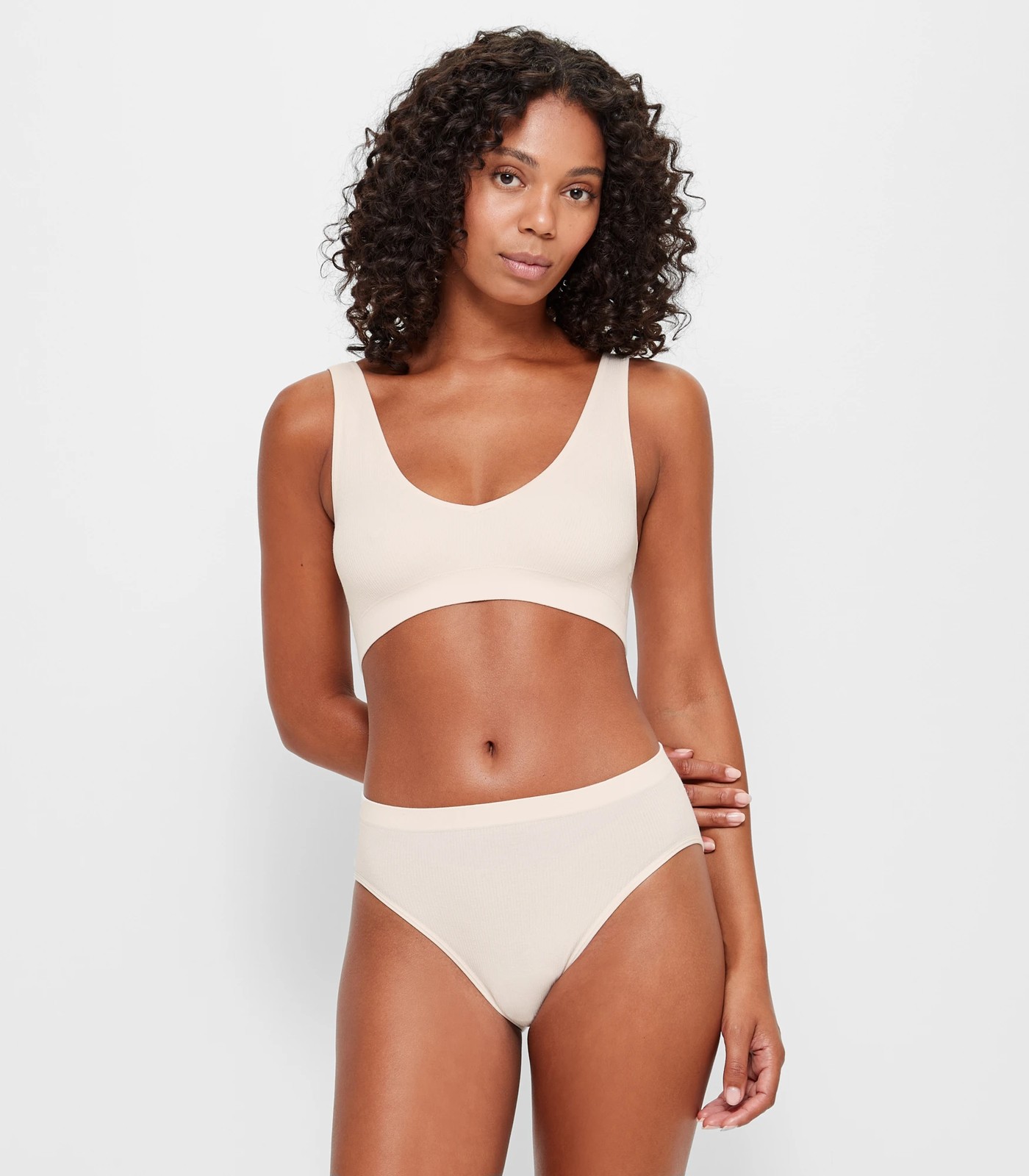 Bamboo Rib High Waisted Briefs - Angel Wing