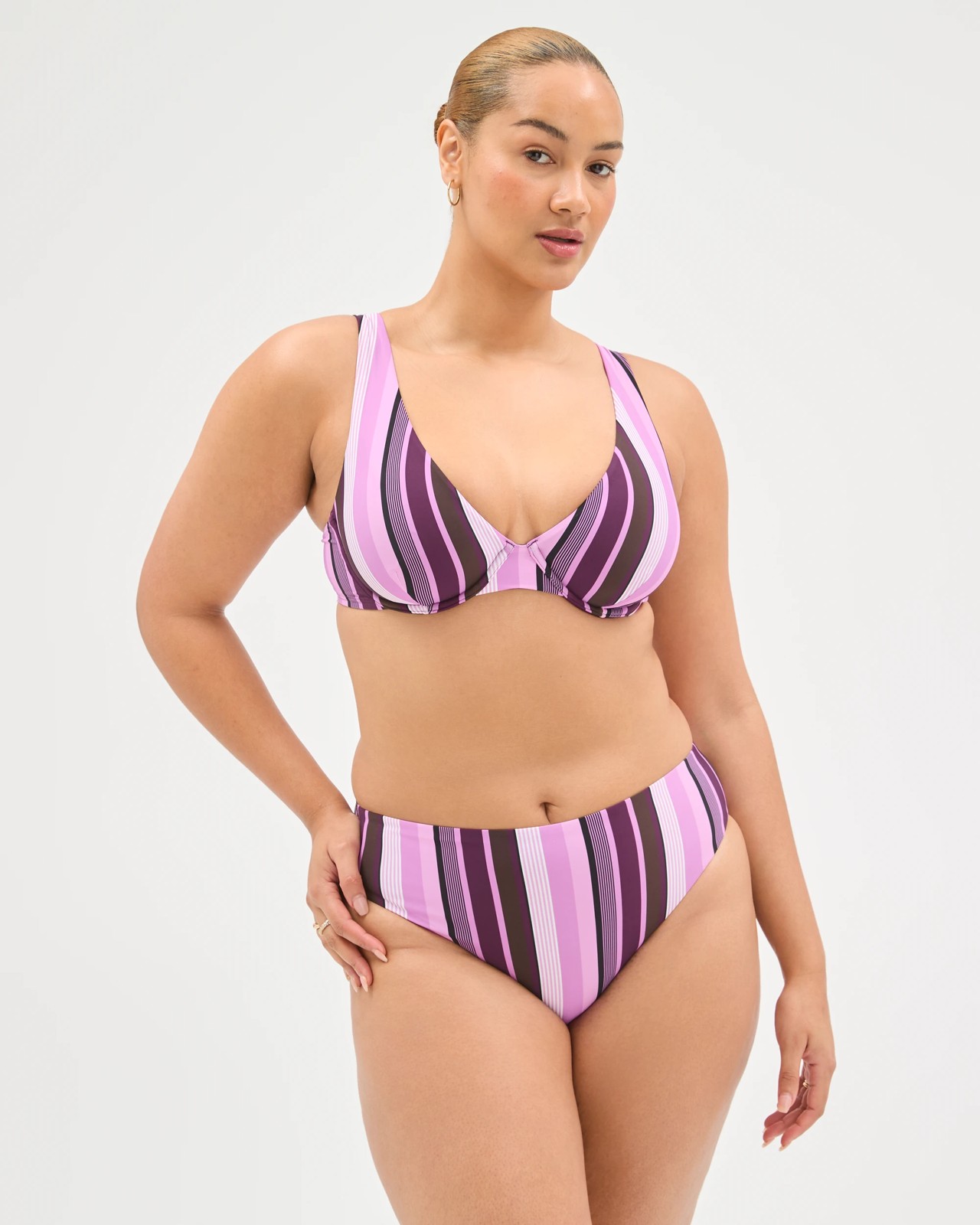 Shape Your Body High Waisted High Cut Swim Bikini Bottoms - Dopamine 6 of 6