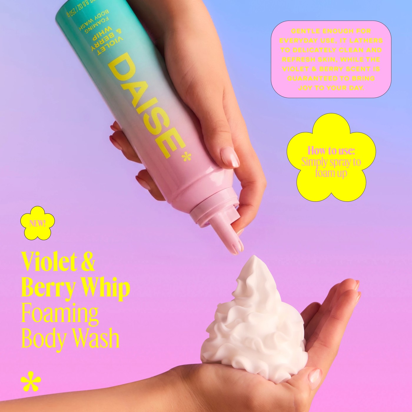 DAISE Foaming Body Wash 250g - Violet and Berry Whip 3 of 6